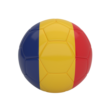 Romanya futbol topu, ulusal spor gurur ve mirasının sembolik bir 3D temsilcisi