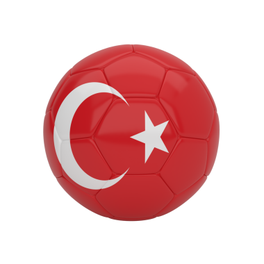 Türkiye futbol topu, ulusal spor gurur ve mirasını temsil eden sembolik bir 3D sunucu