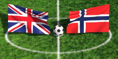 İngiltere ile Norveç arasında yeşil çimlerin üzerinde oynanan uluslararası futbol maçı