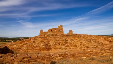 New Mexico 'daki Salinas Pueblo Misyonları Ulusal Anıtı' ndaki Abo görevinin kalıntıları. 2016.11.25.