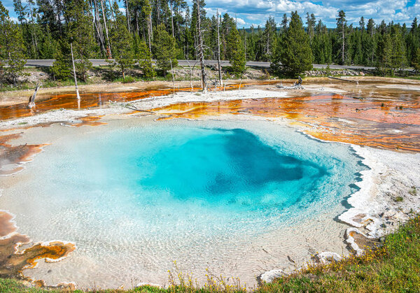 Yellowstone National Park, in the Fountain Paint Pot area, Wyoming, USA. July 8, 2022.