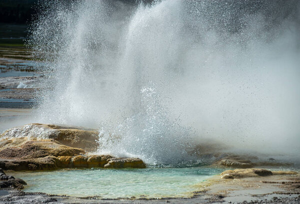 Yellowstone National Park, in the Fountain Paint Pot area, Wyoming, USA. July 8, 2022.