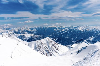 Gudauri Kayak Merkezi, Gürcistan, Karlı Dağ Kış Manzarası