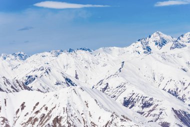 Gudauri Kayak Merkezi, Gürcistan, Karlı Dağ Kış Manzarası