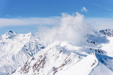 Gudauri Kayak Merkezi, Gürcistan, Karlı Dağ Kış Manzarası