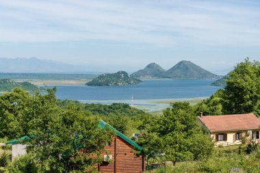 Karadağ 'daki Skadar Gölü, yazın güneşli havuz manzarası
