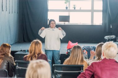 Bar, Montenegro, 8 March 2026, Swap secondhand meet for resale, reuse and exchange clothes and shoes, concept of conscious consumption, decluttering and underconsumption core