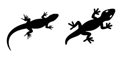 İki kara kertenkele silueti, çöl ortamları, vahşi yaşam veya genel doğa temalarıyla ilgili tasarımlar için idealdir..