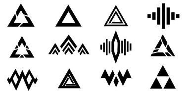Soyut Üçgen Logo Simgeleri Modern Geometrik Sembol Vektör Koleksiyonunu Ayarla