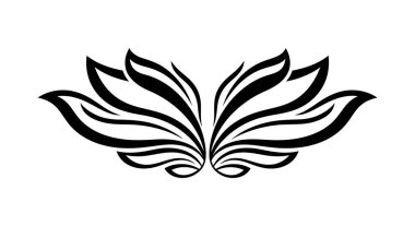 Biçimlendirilmiş Kanat Logosu Zarif Simetrik Kanat Amblemi Vektör Tasarımı