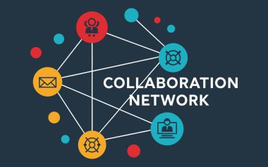 İşbirliği Ağı Kavrama Ekibi İletişim ve Dijital Bağlantı Vektörü İllüstrasyonu