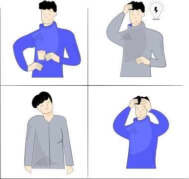 Duygusal durum matris çizimi. Dört çeyrekte ruh hali ve enerji şeması. Ruh sağlığı ve psikoloji için vektör.