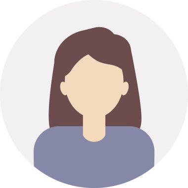 Kullanıcı profili simgesi. Sosyal medya, bloglar, forumlar veya çevrimiçi işler için kadın avatarı.