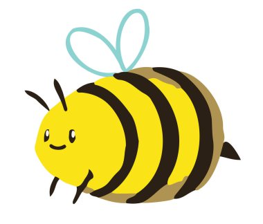 Tatlı çizgi film Bal Arısı Vektör Düz Tasarım Çocuk Resimleri