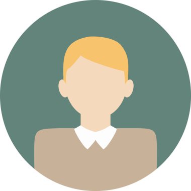 Erkek profili fotoğrafı. Çevrimiçi kullanıcı için yüzsüz düz simge. Online öğrenci avatarı. İnternette çalış.