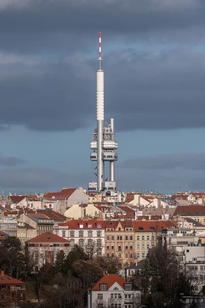 Torre Televisión Zizkov Una Torre Transmisora Única Construida Praga Entre — Foto de Stock
