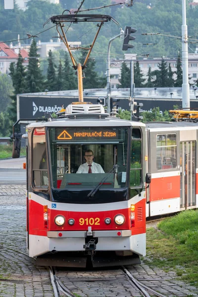 Straßenbahnparade Durch Prag 2021 Anlässlich Des 130 Jahrestages Der Inbetriebnahme — Stockfoto