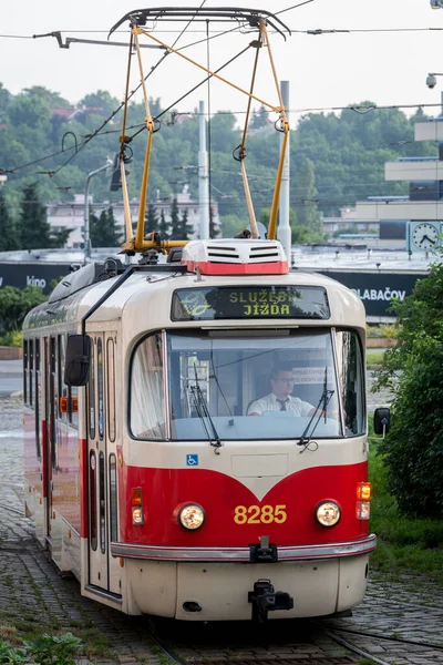 Straßenbahnparade Durch Prag 2021 Anlässlich Des 130 Jahrestages Der Inbetriebnahme — Stockfoto