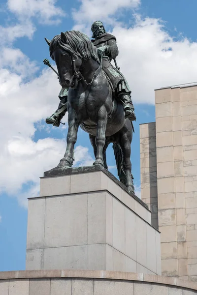 Nationalmonumentet Toppen Vitkov Hill Prags Ikov Distriktet Viktigaste Byggnaderna Med — Stockfoto