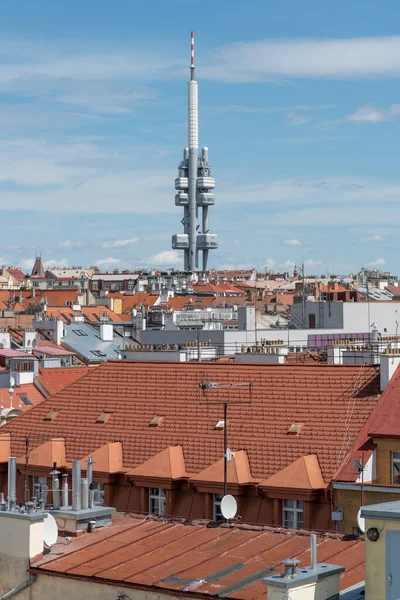 Torre Televisión Ikov Una Torre Transmisora Única Construida Praga Entre — Foto de Stock