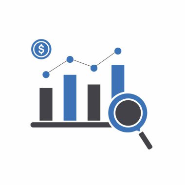 Simge, iş ve yatırımla ilişkilidir. Karışık Vektör İllüzyonu. Doğrusal simge koleksiyonu. Düzenlenebilir felç. Vektör illüstrasyonu