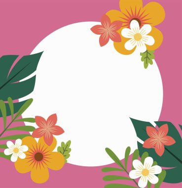 Bahar Arkaplanı. Bahar sezonu geçmişi. Poster, Banner, Flyer, Greeting, Card, cover, post, promosyon için çizgi film temsilcisi tasarımı. güzel ve renkli bitkiler, yapraklar ve çiçekler.