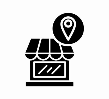 Konum Mağaza simgesi. Düzenlenebilir Vektör