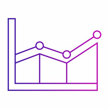 İş ve finans simgesi gradyan ile düz anahat biçiminde ayarlandı.