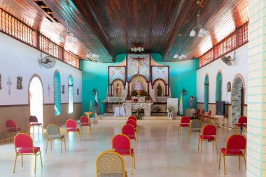 Panama, Gualaca kasabası 2 Şubat, Los Angeles 'ın merkezindeki Meryem Ana Kilisesi. Çekim 2 Şubat 2021