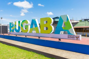 Panama Bugaba kasabası 18 Nisan, Chiriqui 'de hoş geldin tabelası. Çekim 18 Nisan 2021