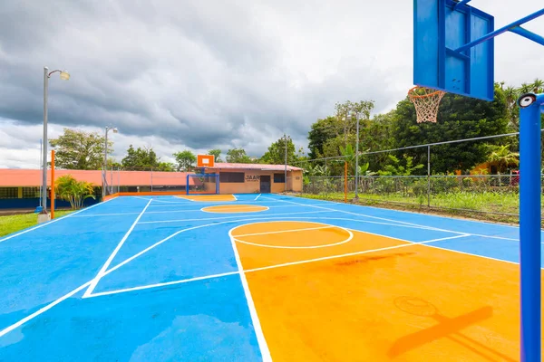 Panama San Vincente Town Chiriqui Province May Basketball Court Asphalt Royalty Free Stock Photos