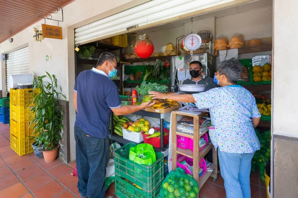 Panama Boquete Kasabası Temmuz Şehir Merkezindeki Bir Meyve Sebze Dükkanında — Stok fotoğraf