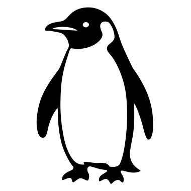 Minimalist penguen silueti vektörü. Logolar, kış tasarımları ve doğa ikonları için yüksek kaliteli siyah beyaz kuş sanatı. Çok yönlü yaratıcı projeler için temiz, profesyonel SEO grafikleri.