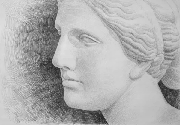 Эскиз Гипсовой Модели Головы Венеры Афина Богиня Любви — стоковое фото