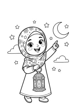 Ramazan Boyama Çocuklar için Bedava Yazdırma Tablosu