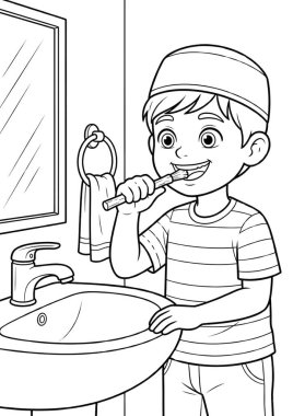 Ramazan Boyama Çocuklar için Yazdırma Tablosu