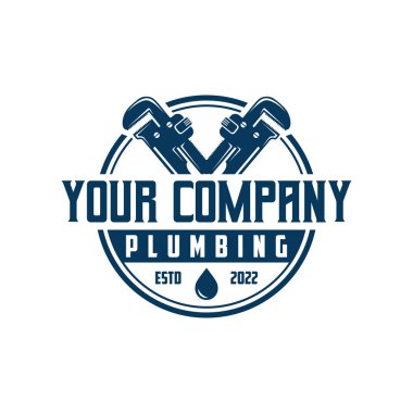 Klasik tesisat logosu tasarım şablonu