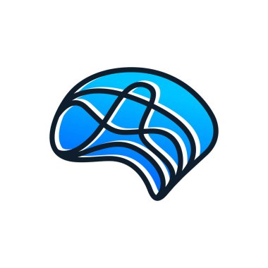 Beyin logosu vektör şablonu tasarımı