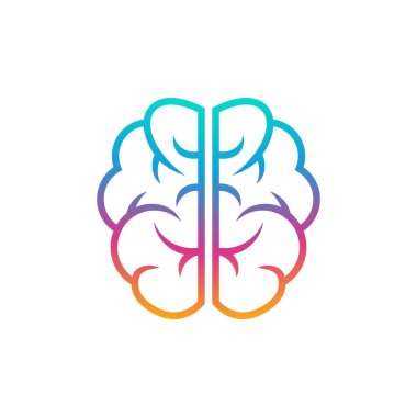 Beyin logosu tasarım vektör şablonu