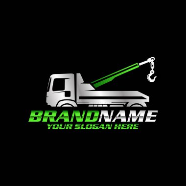 Çekici kamyon servis logosu tasarım vektörü grafiği