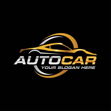 Altın ve gümüş araba logosu işaret şablonu