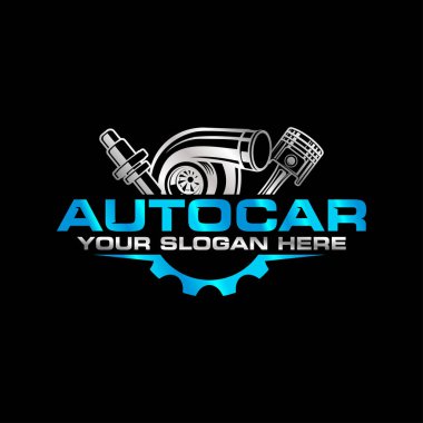 Dizel motor logo vektörü. Atölye otomotiv ulaşım pistonu