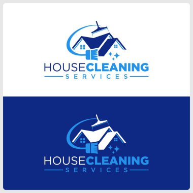 Ev Temizleme Hizmetleri Logosu Tasarım Vektörü şablonu 4