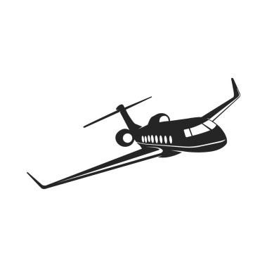 Özel jet vektör simgesi. İş jeti çizimi düz tasarım şablonu 3