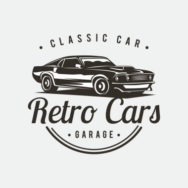 İllüstrasyon klasik araba logo şablonu tasarımı