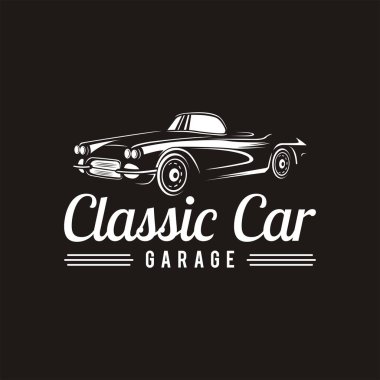 Retro araba logosu şablonu. Klasik biçim vektör illüstrasyon elementi 6