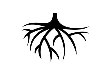 Beyaz arkaplan vektör logo tasarım şablonu üzerindeki soyut yaşam kökünün vektör grafiği