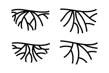 Beyaz arkaplan vektör logosu çizimi üzerindeki soyut yaşam kökünün vektör grafiği