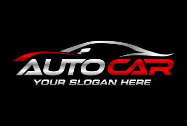 Araba Logosu Soyut Çizgi Vektörü. Vektör resimleme şablonu