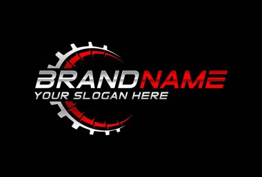 Otomotiv Logosu Tasarım Şablonu. dişli otomatik logo